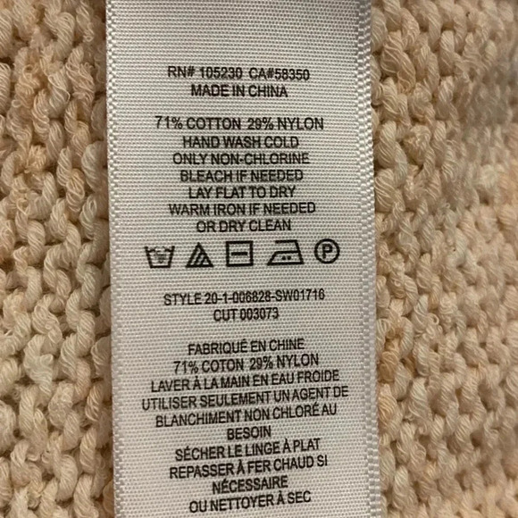 Joie Open Knit Puff Sleeve Una Crewneck Sweater Melon Womens Size Large - Picture 5 of 5